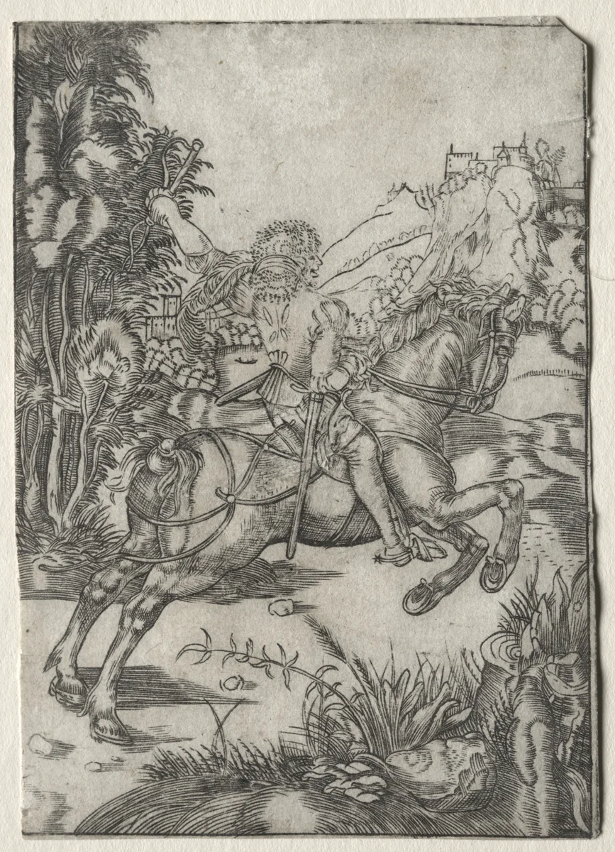 The Little Courier by Unknown, print, 1500-1600