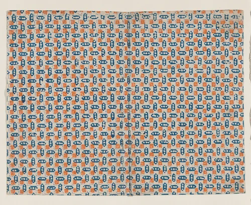 Book cover with overall geometric pattern by anonymous, print, 1800-1900