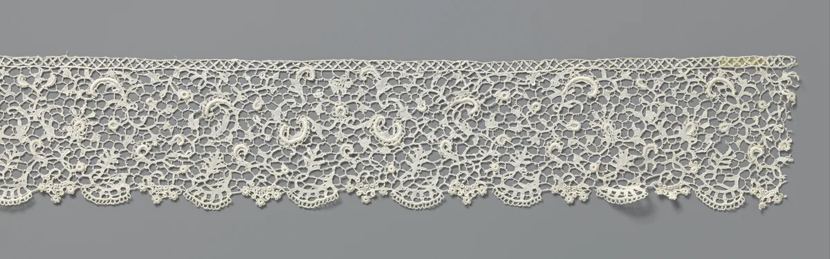 Strook naaldkant met gekordoneerde c-vormen by anonymous, other, 1700