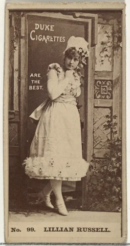 Card Number 99, Lillian Russell, from the Actors and Actresses series (N145-6) issued by Duke Sons & Co. to promote Duke Cigarettes by W. Duke, Sons & Co., photograph, 1880-1889