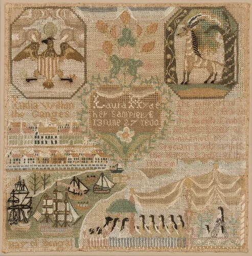 Sampler by Laura Hyde, artwork, 1800