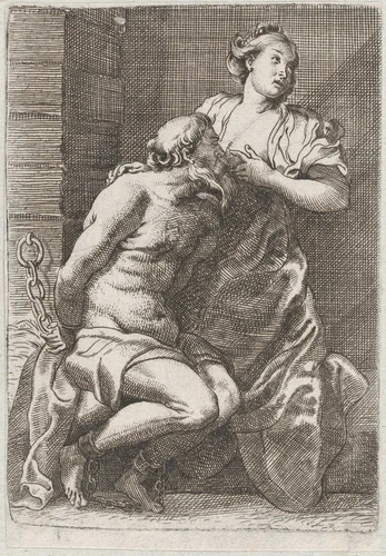 Cimon and Pero by anonymous, print, 1625-1705