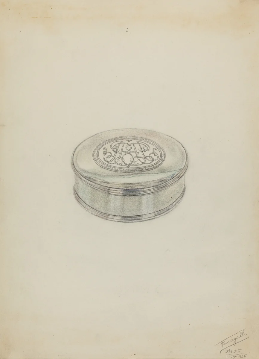 Silver Box by Frank Fumagalli, index of american design, 1936