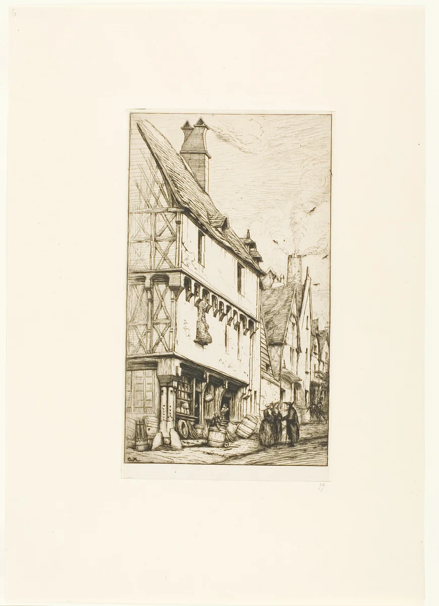 An Old House at Bourges by Charles Meryon, print, 1860