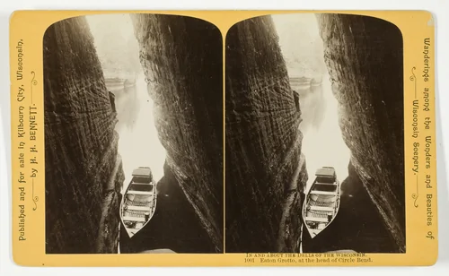 Eaton Grotto, at the head of Circle Bend, No. 1001 from the series "In and About the Dells of the Wisconsin River" by Henry Hamilton Bennett, photograph, 1870-1908