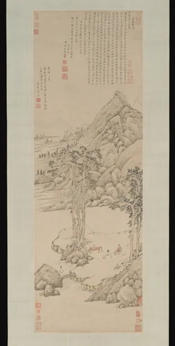 Landscape dedicated to Xiang Yuanbian by Wen Jia, painting, 1578