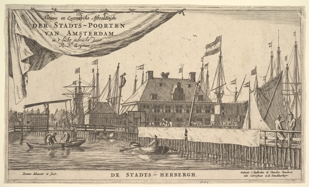 The Town Hostel by Reinier Nooms, print, 1635-1670