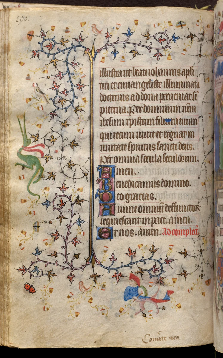 Hours of Charles the Noble, King of Navarre (1361-1425): fol. 95v, Text by Master of the Brussels Initials and Associates, book, 1400-1410