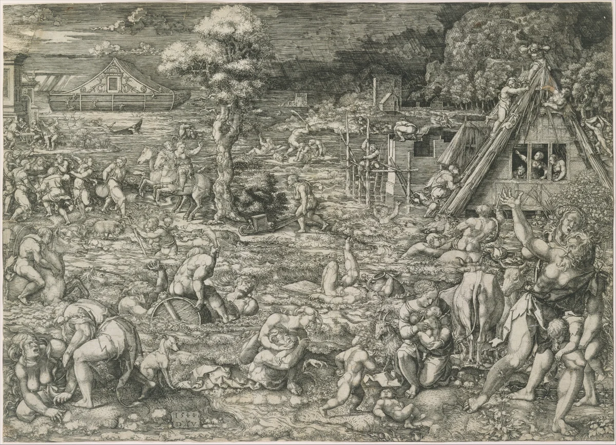 The Deluge by Dirck Vellert, print, 1544