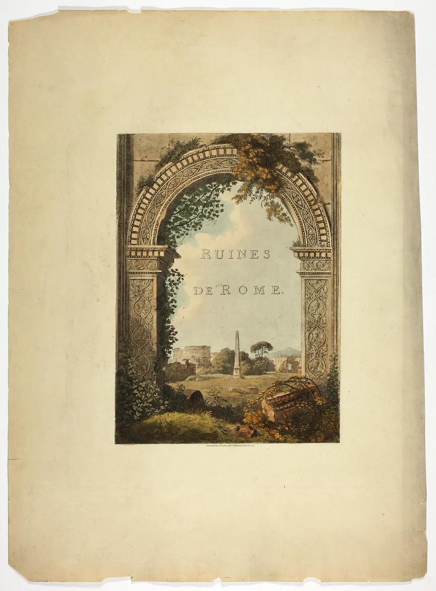 Title Page to Ruins of Rome by M. Dubourg, print, 1796