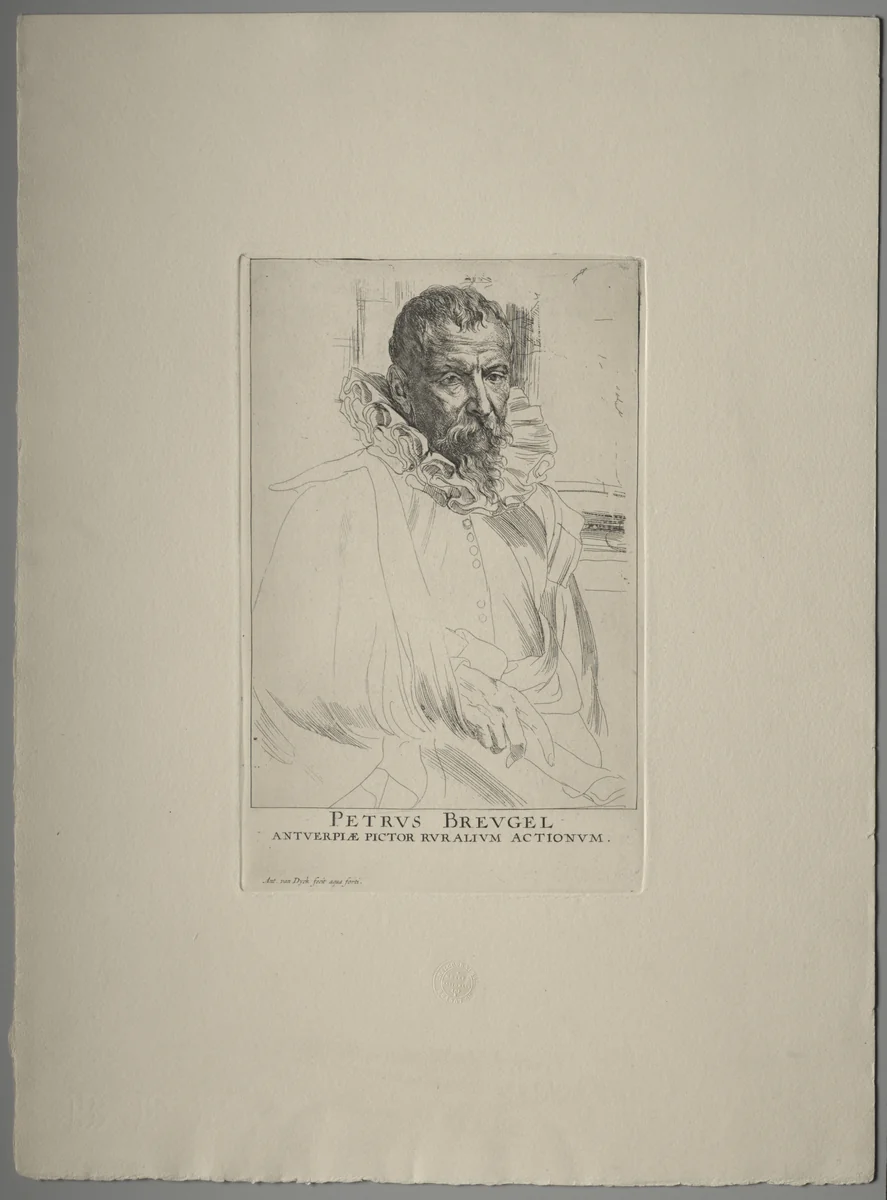 Pieter Brueghel the Younger by Anthony van Dyck, print, 1630-1633