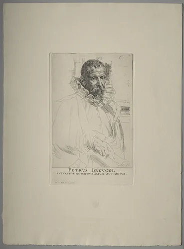 Pieter Brueghel the Younger by Anthony van Dyck, print, 1630-1633