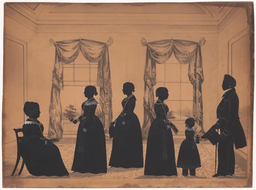 Thomas Williams, the Town Crier of New Bedford with Wife and Daughter by Samuel Metford, other, 1810-1890