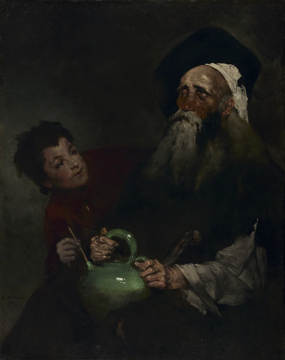 Lazarillo de Tormes and His Blind Master by Théodule Ribot, painting, 1870-1880