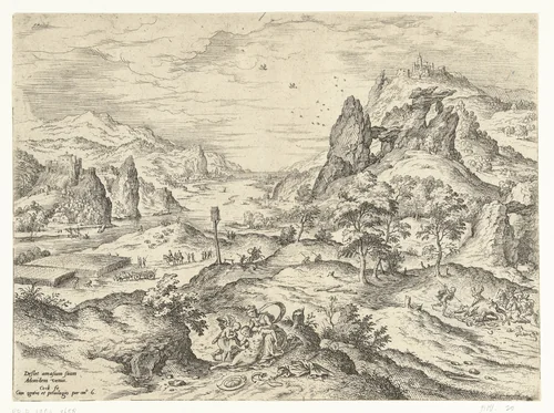 Venus treurt over de dood van Adonis by Unknown, print, 1551-1558