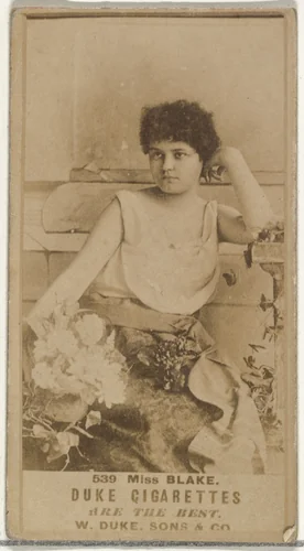 Card Number 539, Miss Blake, from the Actors and Actresses series (N145-7) issued by Duke Sons & Co. to promote Duke Cigarettes by W. Duke, Sons & Co., photograph, 1880-1889
