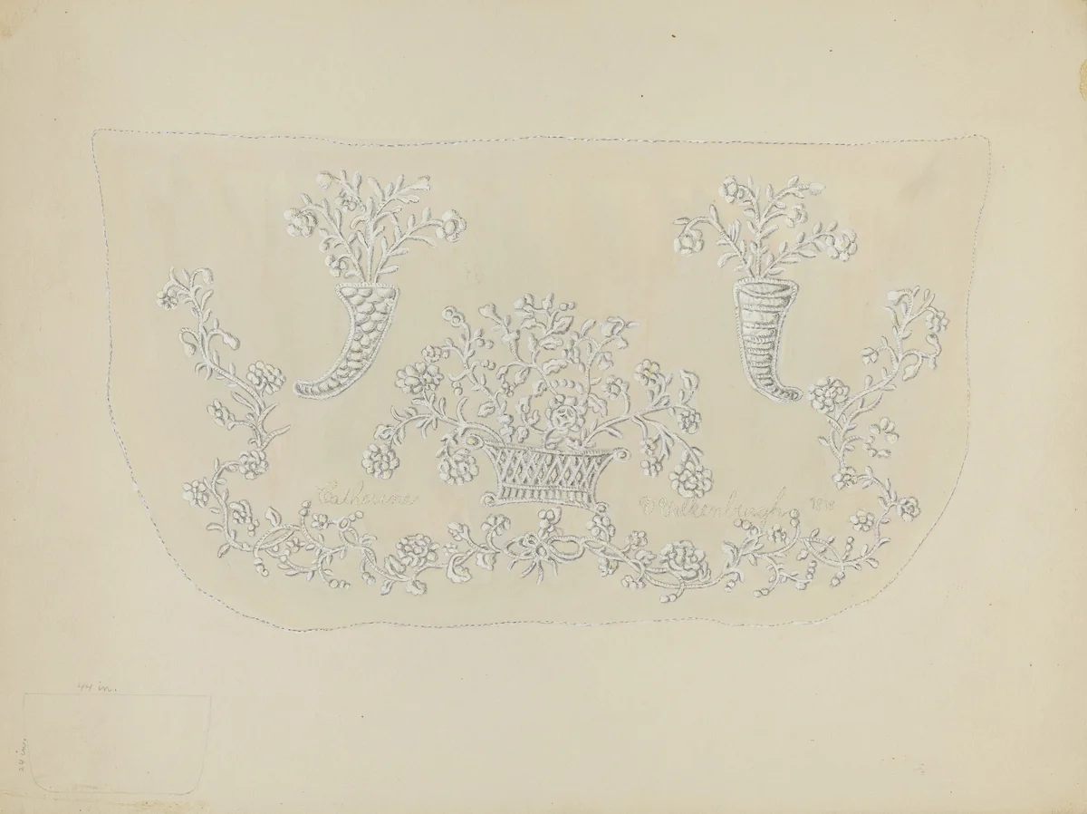 Stuffed Bureau Cover by Irene Schaefer, index of american design, 1936