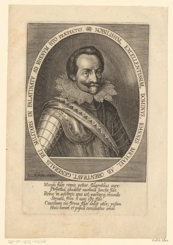Portret van Hans Michael Elias von Obentraut by Lucas Kilian, print, 1589-1637