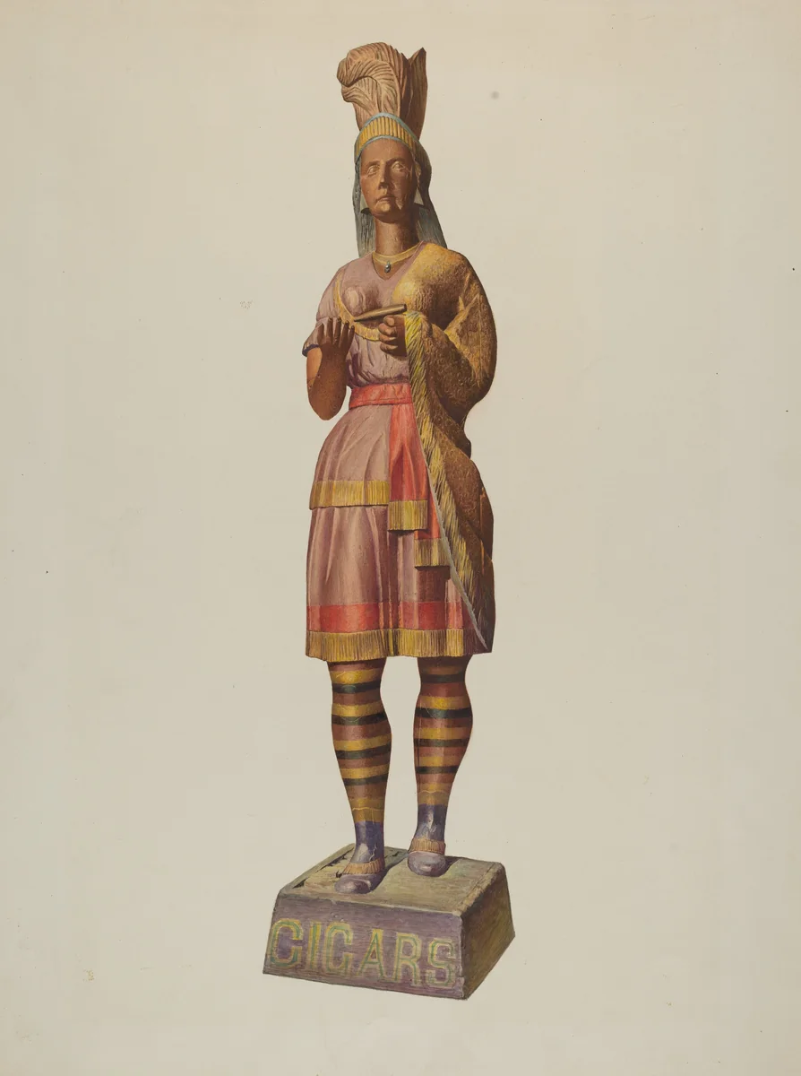 Cigar Store Indian by Robert W.R. Taylor, index of american design, 1940