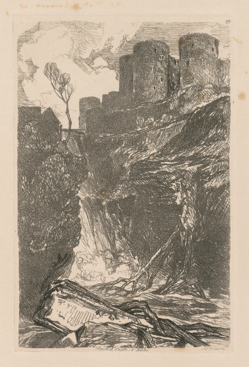 Liber Studiorum: Plate 29, Harlech Castle, N. Wales by John Sell Cotman, book, 1838