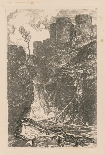 Liber Studiorum: Plate 29, Harlech Castle, N. Wales by John Sell Cotman, book, 1838