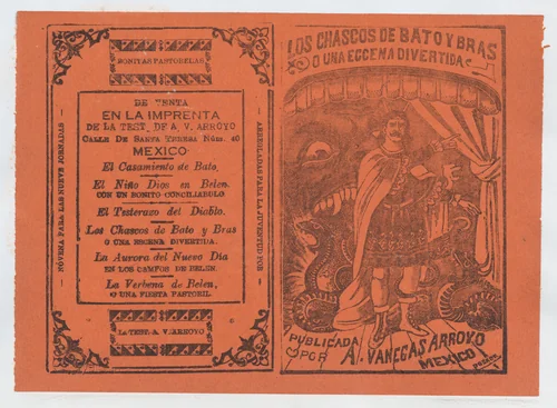 Cover for "Los Chascos de Bato y Bras o una Eccena Divertida" by José Guadalupe Posada, print, 1886-1896