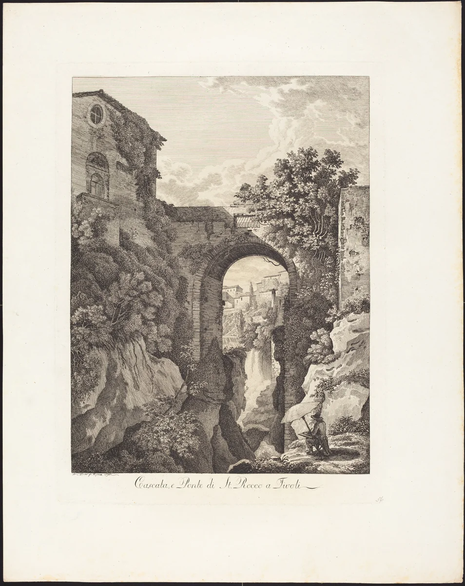 Cascata e Ponte di San Rocco a Tivoli by Albert Christoph Dies, portfolio, 1755-1822