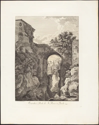 Cascata e Ponte di San Rocco a Tivoli by Albert Christoph Dies, portfolio, 1755-1822