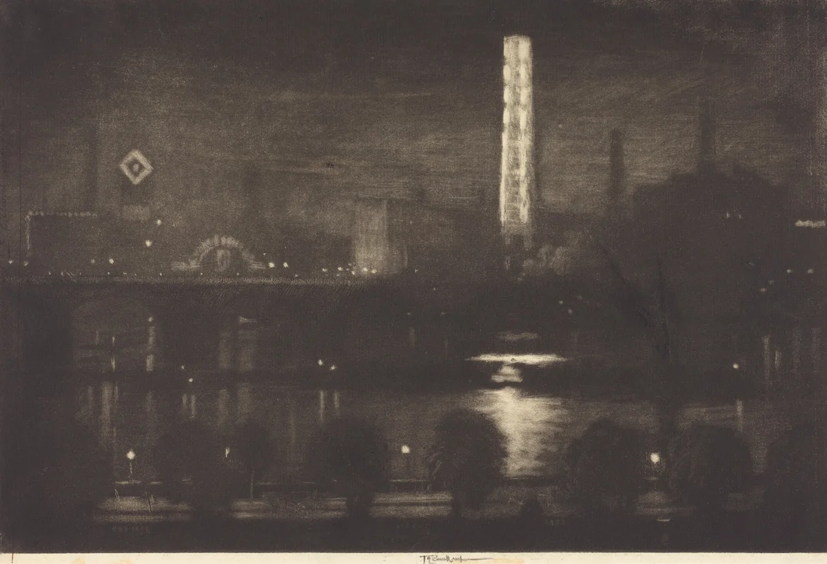 London Night, Whiskey and Tea by Joseph Pennell, print, 1909