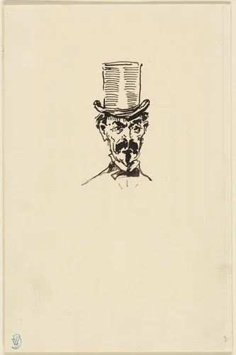 Man in a Top Hat by James McNeill Whistler, drawing, 1854-1903