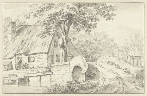 Dorpsgezicht by Jacob Cats, drawing, 1772