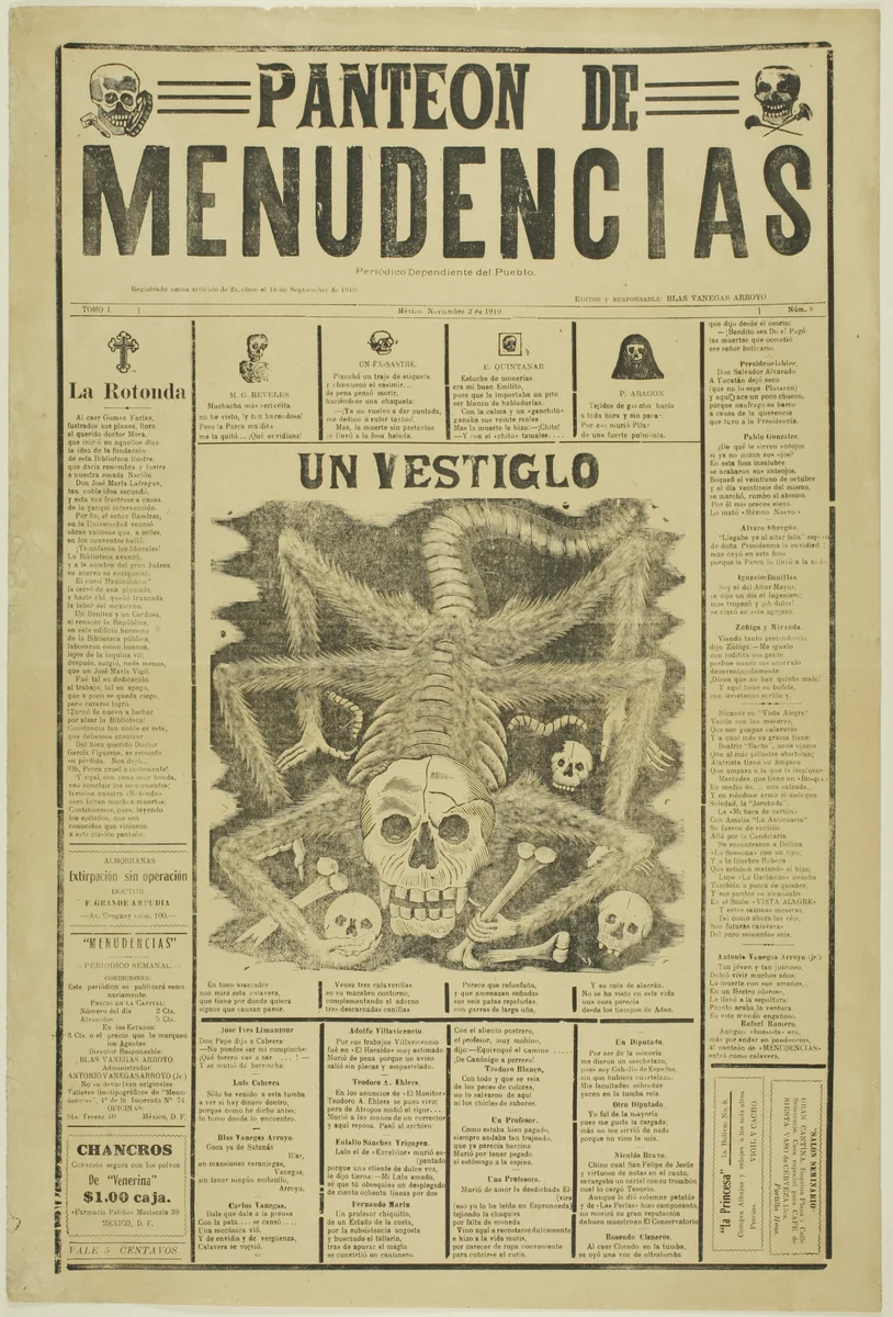 Pantheon of Miscellany by José Guadalupe Posada, print, 1919