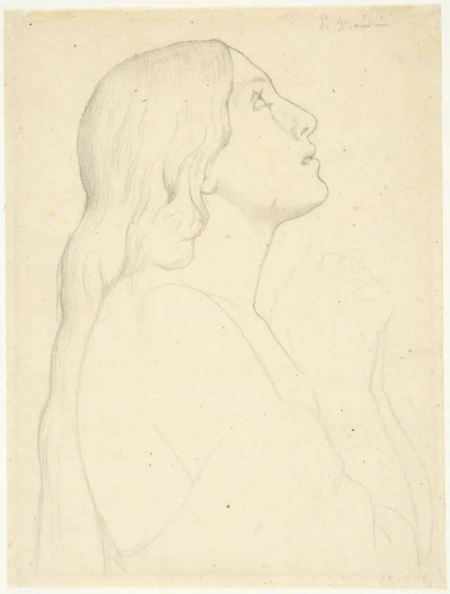 Saint Agatha by Paul Flandrin, drawing, 1825-1902