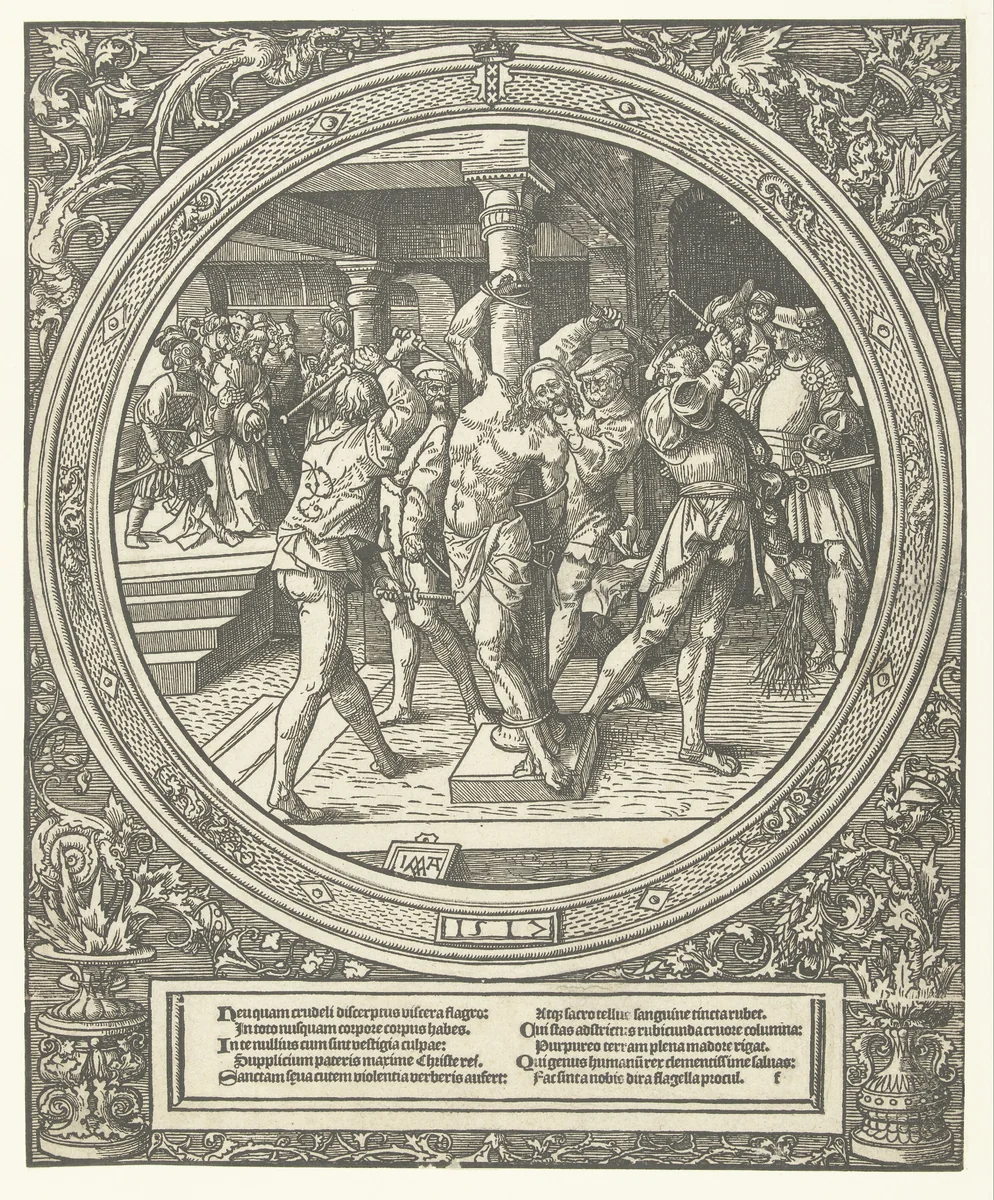 De geseling van Christus by Unknown, print, 1517