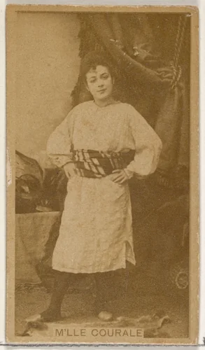 M'lle Couralet, from the Actors and Actresses series (N45, Type 8) for Virginia Brights Cigarettes by Allen & Ginter, photograph, 1885-1891