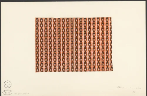 Ontwerp voor een sits met palmmotief en ovalen by anonymous, drawing, 1750-1799