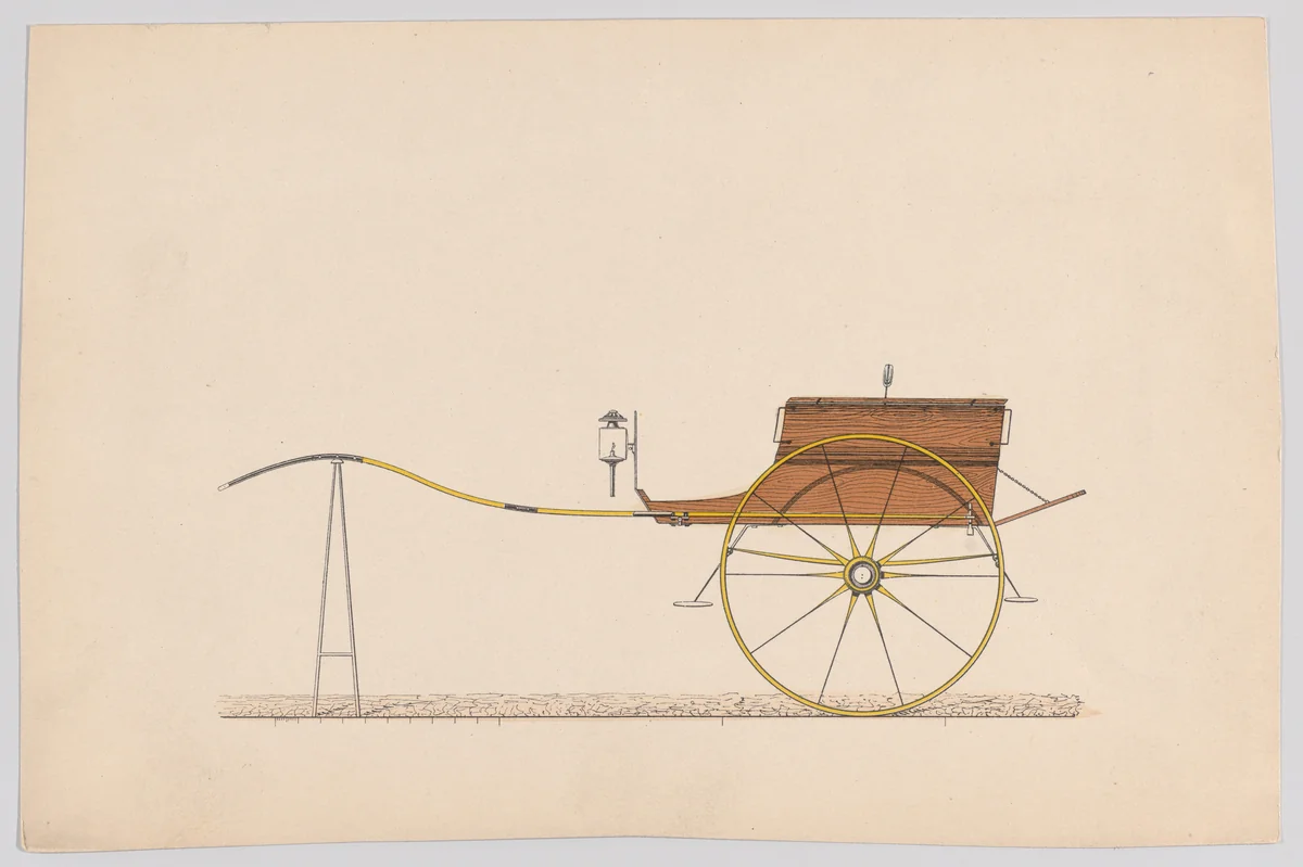 Design for Village Cart by anonymous, print, 1865-1875
