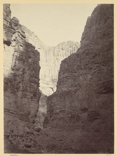 Limestone Walls, Kanab Wash, Colorado River by William H. Bell, photograph, 1872