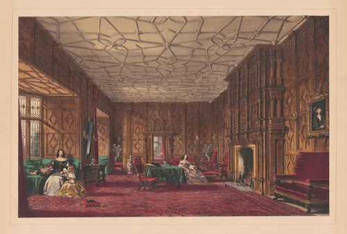 The Drawing Room, Levens, Westmorland by Joseph Nash, print, 1849