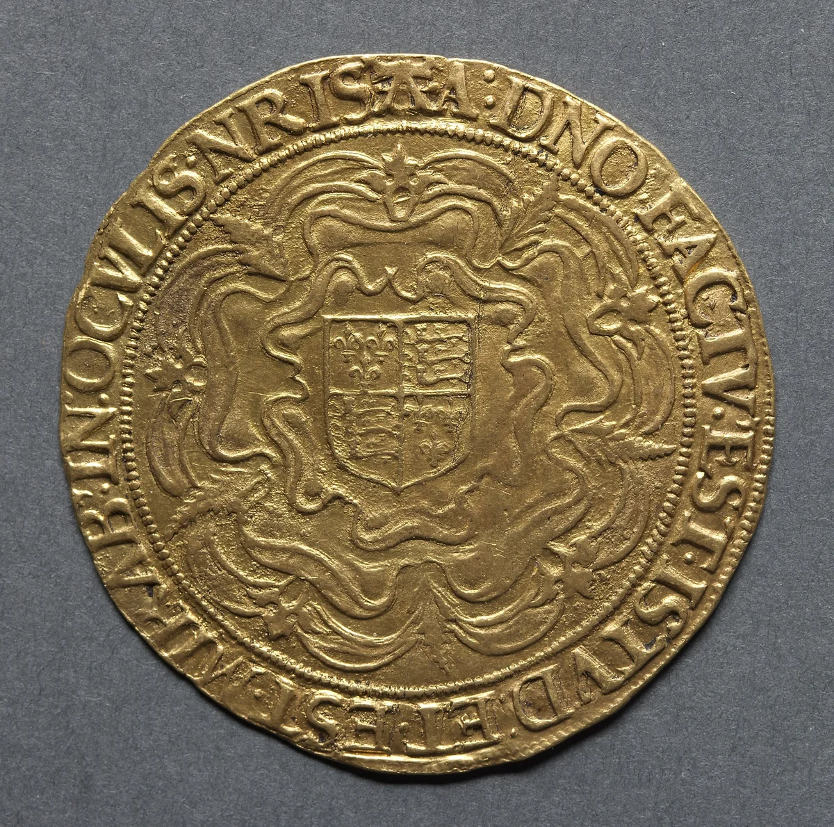 Sovereign of Thirty Shillings (reverse) by Unknown, metalwork, 1583-1603