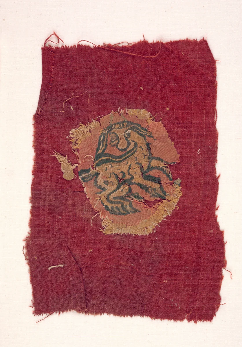 Fragment of an Oval Segmentum by Unknown, textile, 600-799