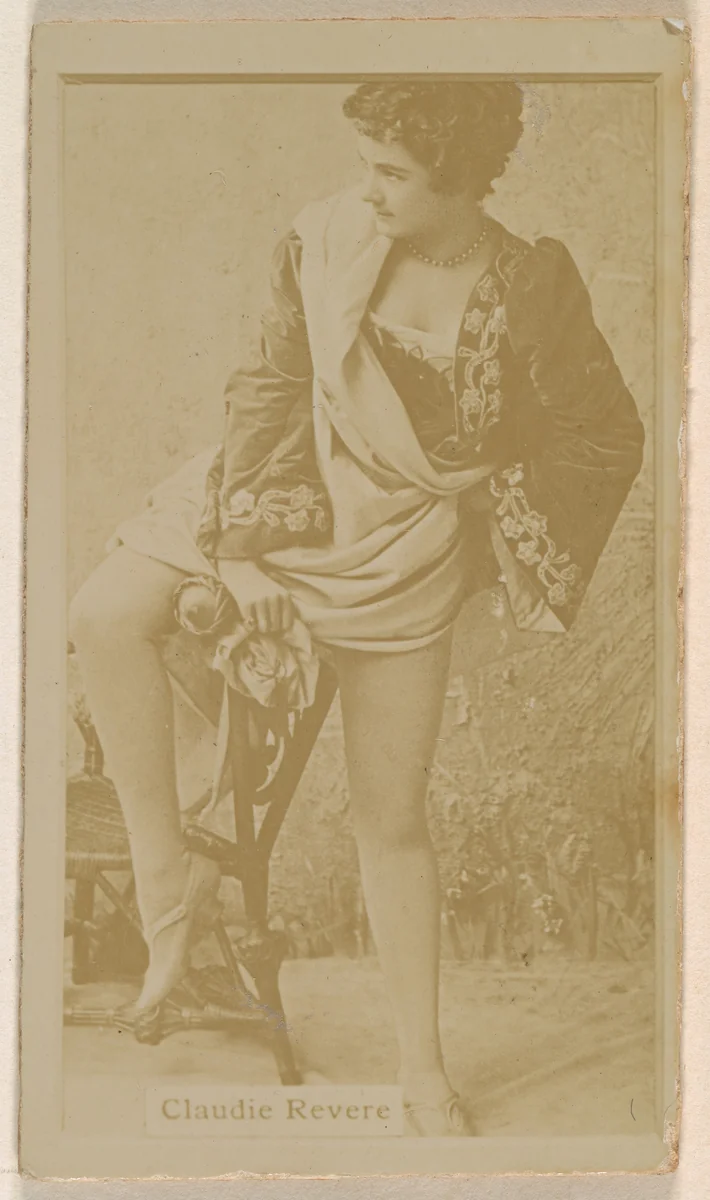 Claudie Revere, from the Actresses series (N245) issued by Kinney Brothers to promote Sweet Caporal Cigarettes by Kinney Brothers Tobacco Company, photograph, 1890
