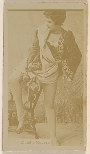 Claudie Revere, from the Actresses series (N245) issued by Kinney Brothers to promote Sweet Caporal Cigarettes by Kinney Brothers Tobacco Company, photograph, 1890