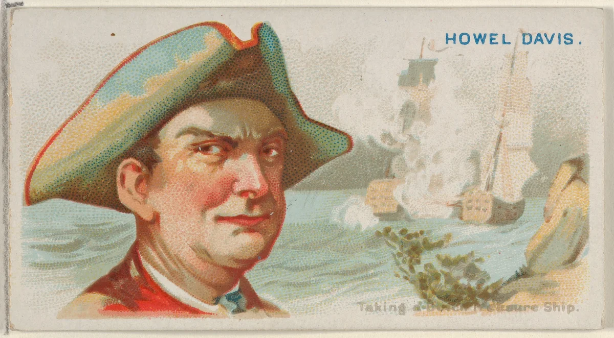 Howell Davis, Taking a Dutch Treasure Ship, from the Pirates of the Spanish Main series (N19) for Allen & Ginter Cigarettes by Allen & Ginter, print, 1886-1891