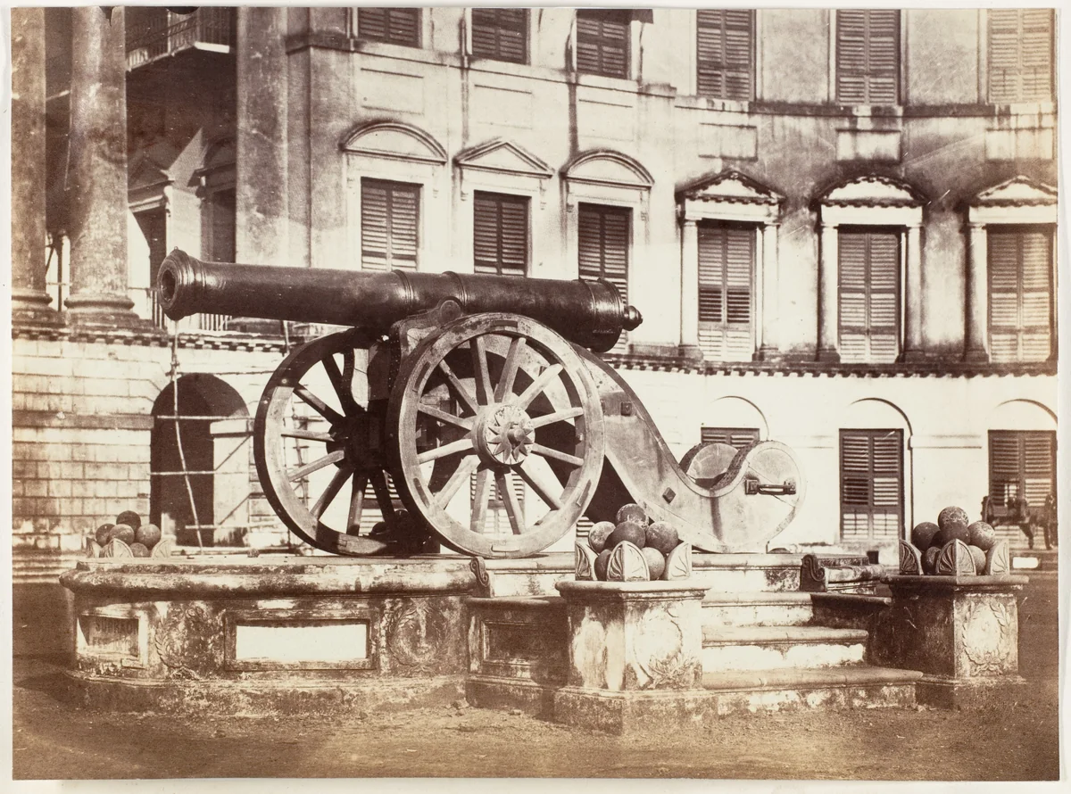 [Great Sikh Gun taken at Ferozshah on the Night of December 21, 1845, Government House, Calcutta] by John Constantine Stanley, photograph, 1858-1861
