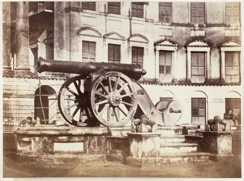 [Great Sikh Gun taken at Ferozshah on the Night of December 21, 1845, Government House, Calcutta] by John Constantine Stanley, photograph, 1858-1861