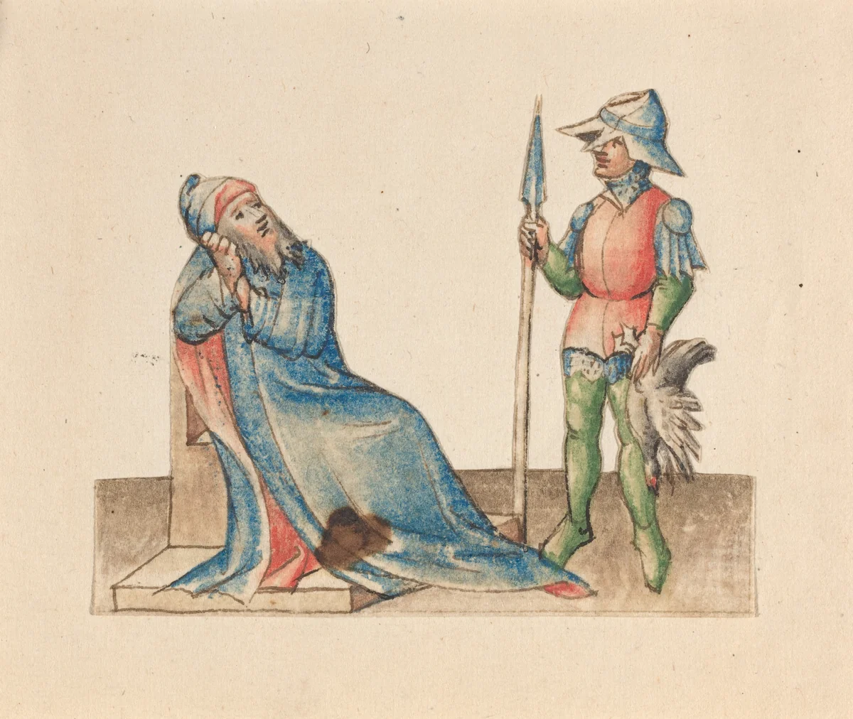 Isaac and Esau by Austrian 15th Century, drawing, 1420-1430