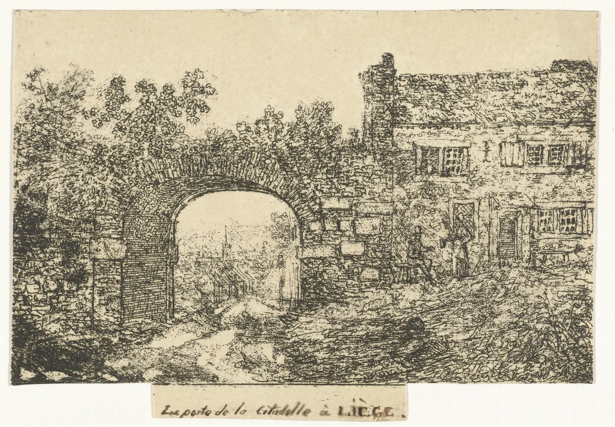 Citadellepoort te Luik by Otto Baron Howen, print, 1784-1848