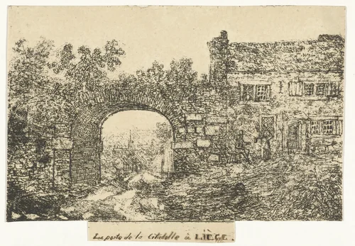 Citadellepoort te Luik by Otto Baron Howen, print, 1784-1848