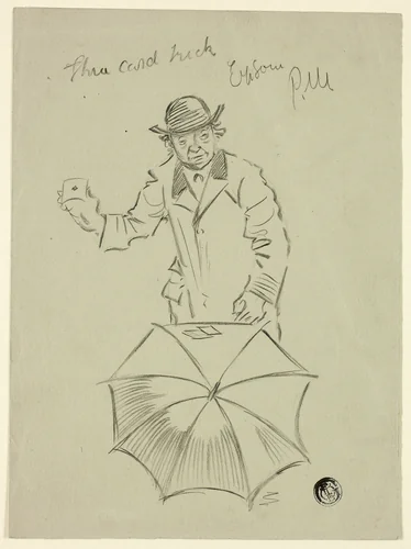 Three Card Trick, Epsom by Philipp William May, drawing, 1884-1903